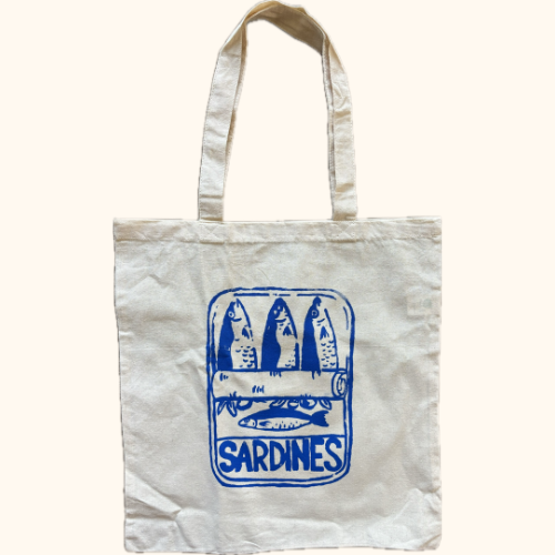 sardine canvas tote